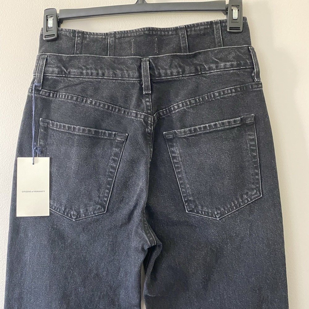 Citizens of Humanity Sidney Corset Straight Cropped Leg Jeans 27 Washed Black - Picture 5 of 16